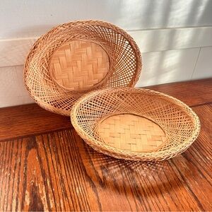 Handcrafted Woven Basket Set of 2 - Natural Tan